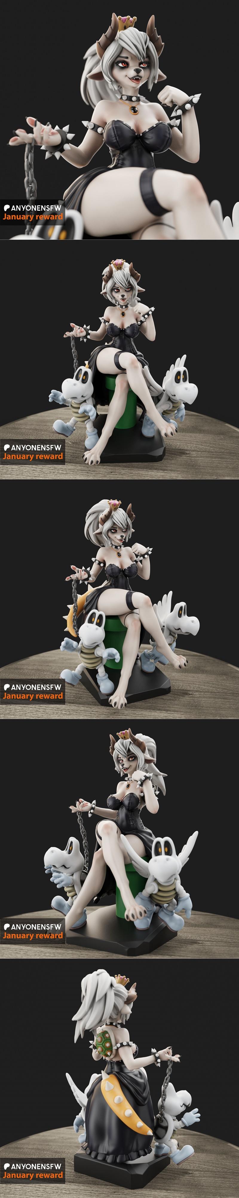 Bowsette 3D打印模型|Anyonensfw – Bowsette – 3D Print Model STL