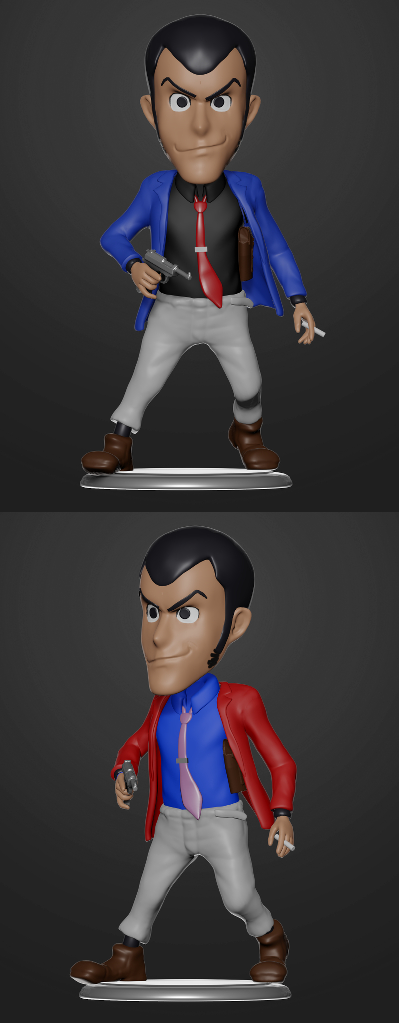 《名侦探柯南3D打印模型》|Lupin the Third Bobblehead – 3D Rrint Model