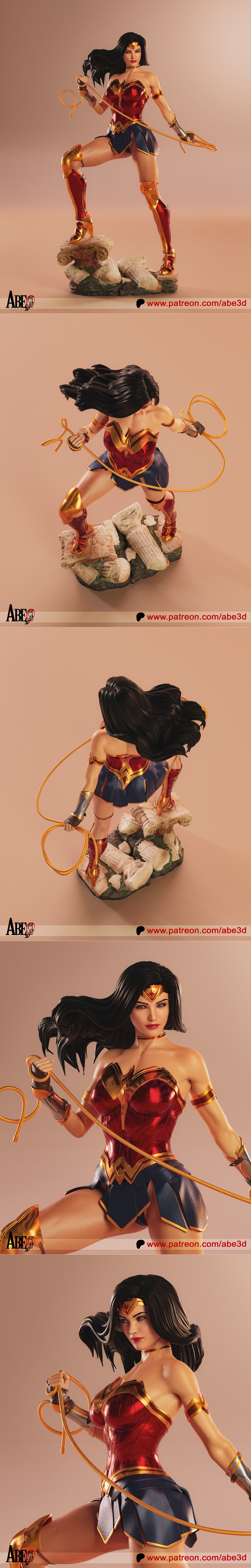 Abe3D - 亚马逊女战神 - 3D打印模型|Abe3D – Wonder Woman – 3D Print Model STL