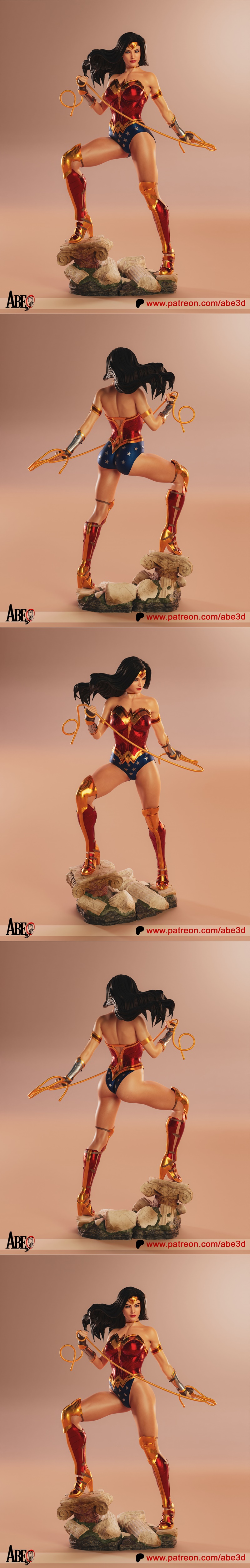 Abe3D - 亚马逊女战神 - 3D打印模型|Abe3D – Wonder Woman – 3D Print Model STL