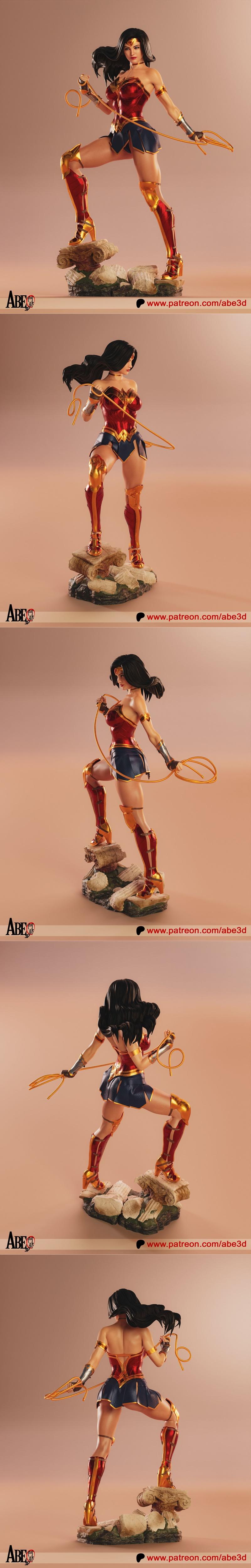 Abe3D - 亚马逊女战神 - 3D打印模型|Abe3D – Wonder Woman – 3D Print Model STL