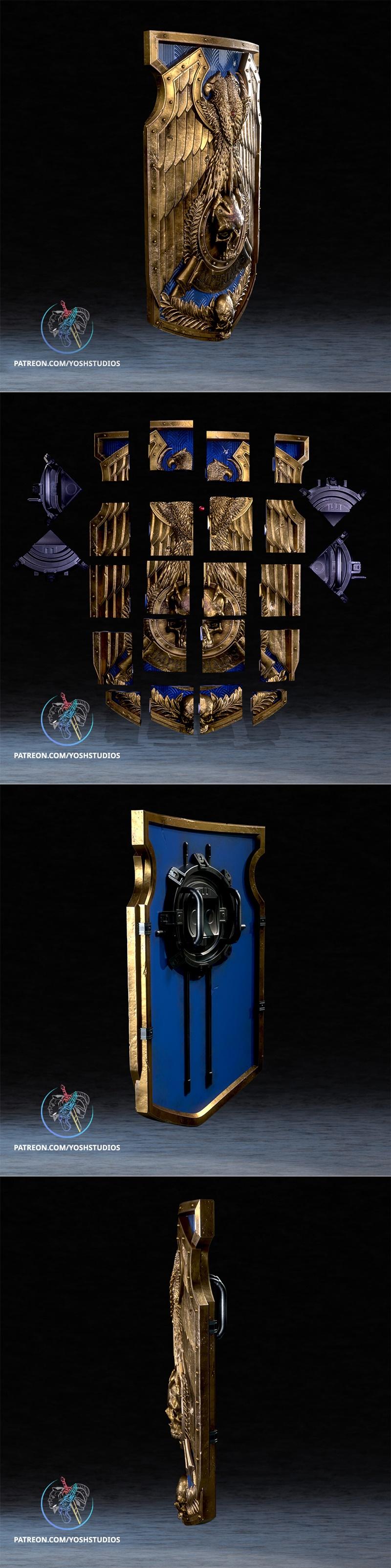 战锤盾牌 - 3D打印模型|Warhammer Shield – 3D Print Model STL