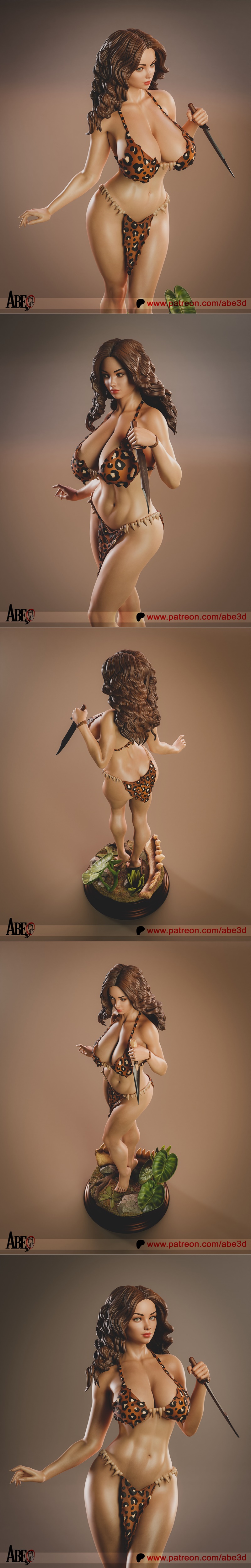 Abe3D 洞穴女人大模型 3D打印版|Abe3D – Cavewoman – 3D Print Model STL