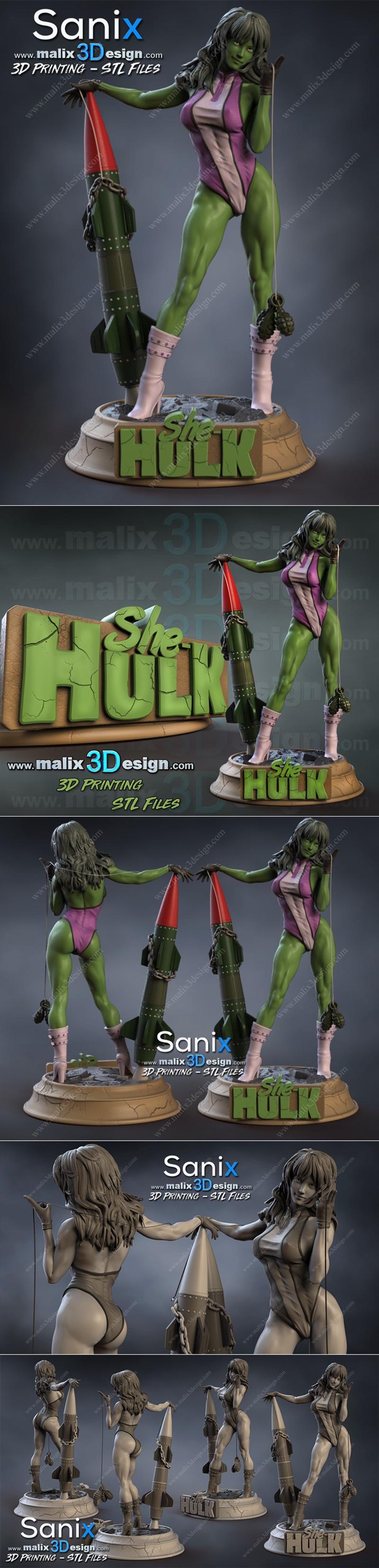 Sanix - 露娜·希尔 - 3D打印模型|Sanix – SHE HULK – 3D Print Model STL