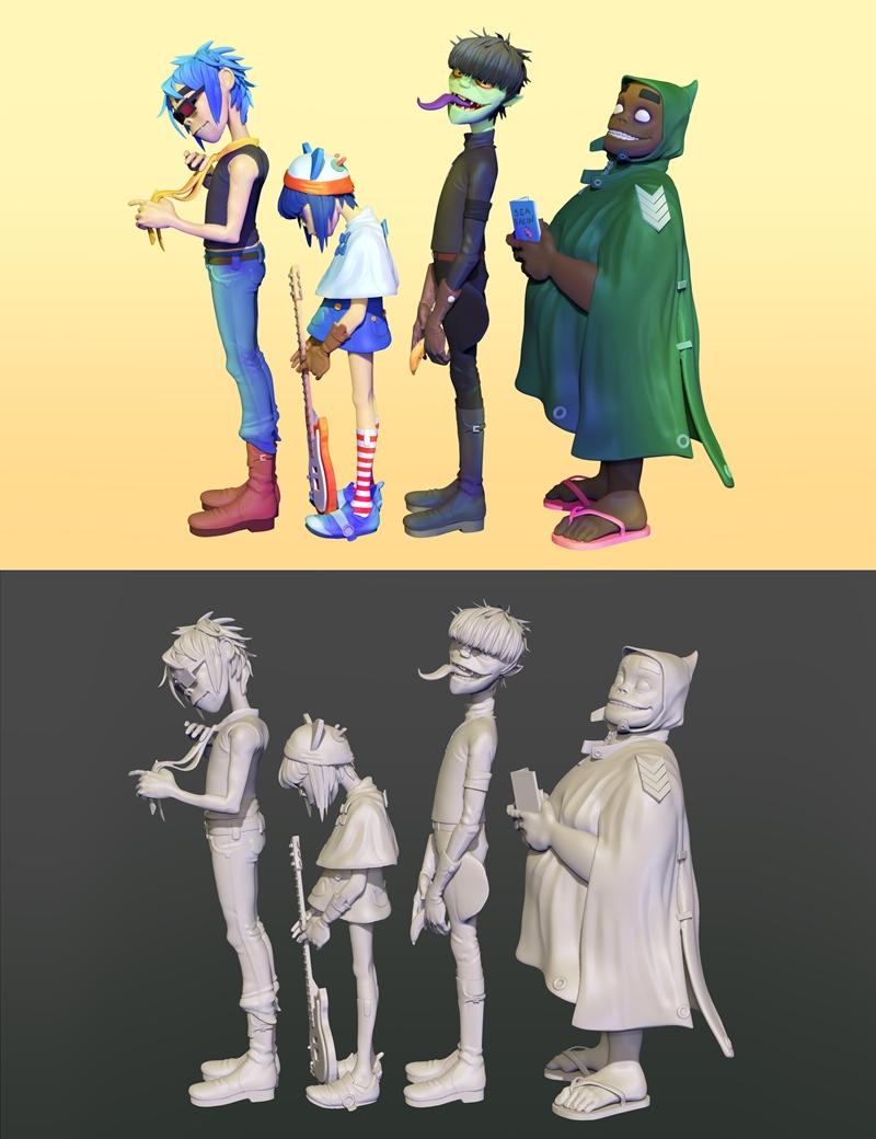 Gorillaz - 3D打印模型 - 3D打印角色模型|Gorillaz – 3D Print Model STL