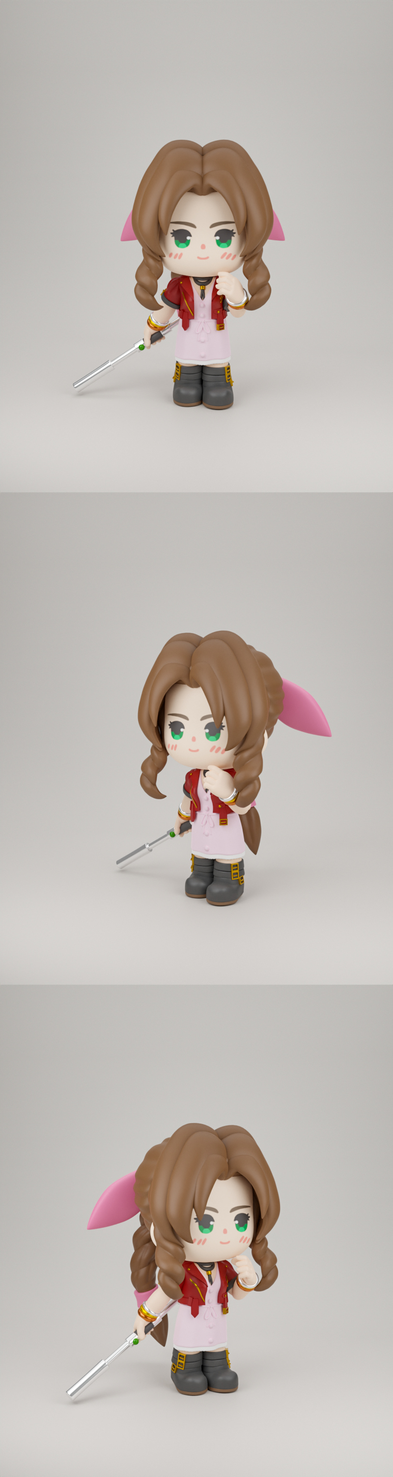 Chibit 059 - 奥蕾莉亚·盖恩斯布雷 - 3D打印模型|Chibit 059 – Aerith Gainsborough – 3D Print Model