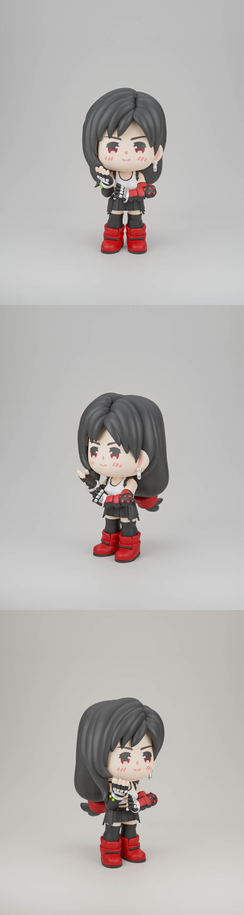 Chibit 057 - 3D打印模型：《最终幻想7》蒂法·洛克哈特|Chibit 057 – Tifa Lockhart – 3D Print Model