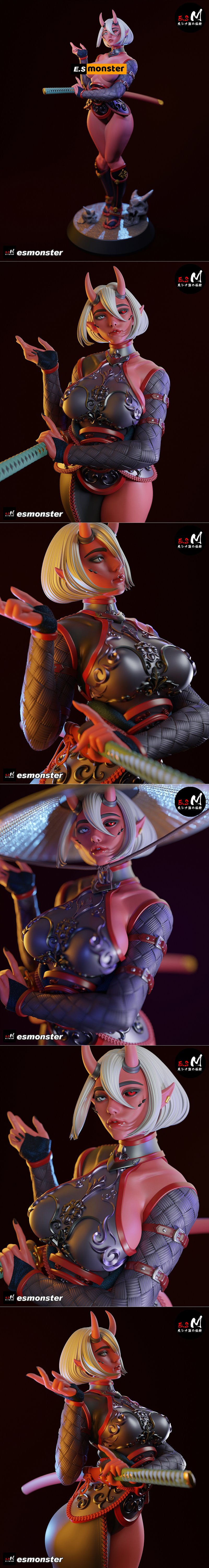E.S怪物 - 恶鬼 - 3D打印模型|E.S Monster – Oni – 3D Print Model STL