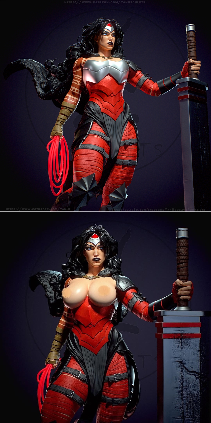 Yan-H工作室 - 神奇女侠 - 3D打印模型|Yan-H – Wonder Woman – 3D Print Model STL