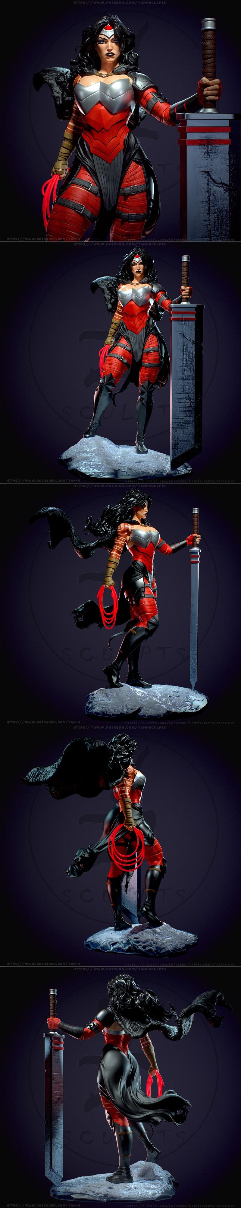 Yan-H工作室 - 神奇女侠 - 3D打印模型|Yan-H – Wonder Woman – 3D Print Model STL