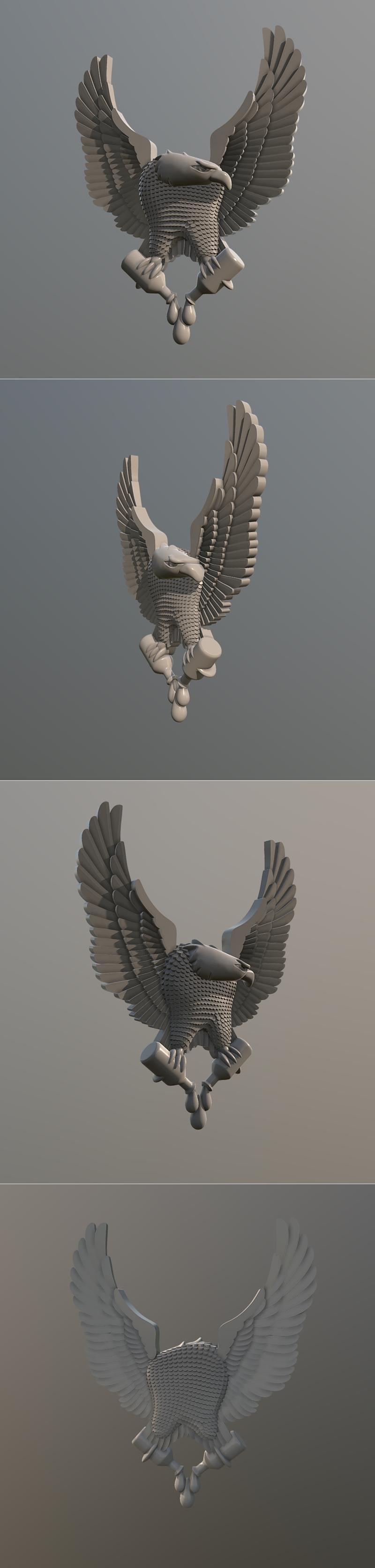 鹰族模型：Eagle 3D打印雕塑|Eagle – 3D Print Model STL