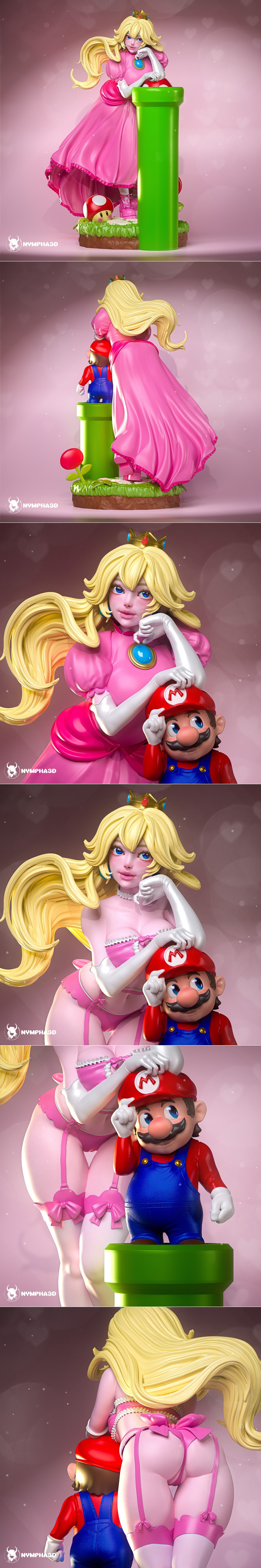 Nympha 3D打印模型：超级马里奥公主皮卡丘|Nympha – Super Mario – Princess Peach – 3D Print Model STL