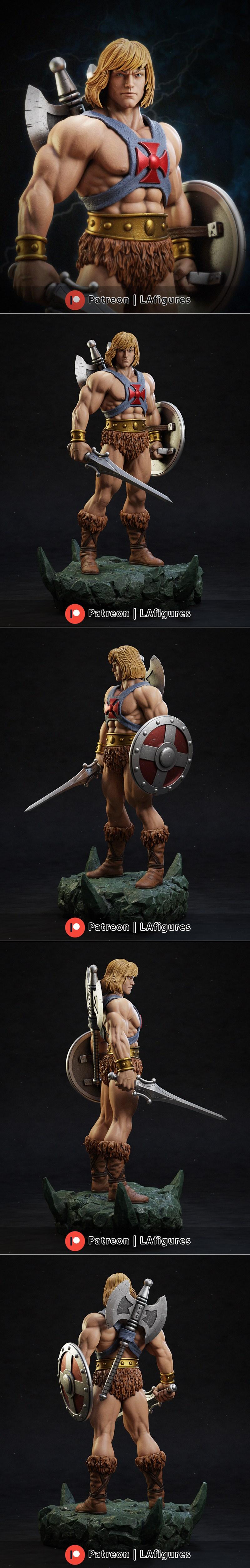 L.A. Figures 3D打印模型：他 man角色造型|L.A. Figures – He Man – 3D Print Model STL