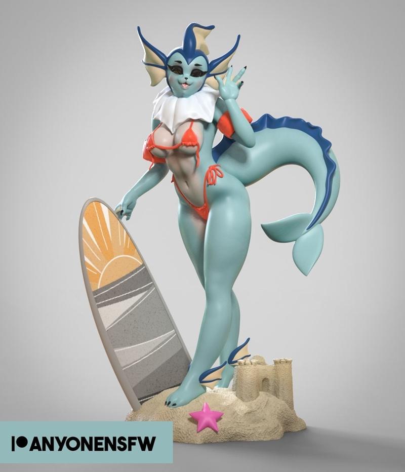 Vaporeon 3D打印模型|Anyonensfw – Vaporeon – 3D Print Model OBJ
