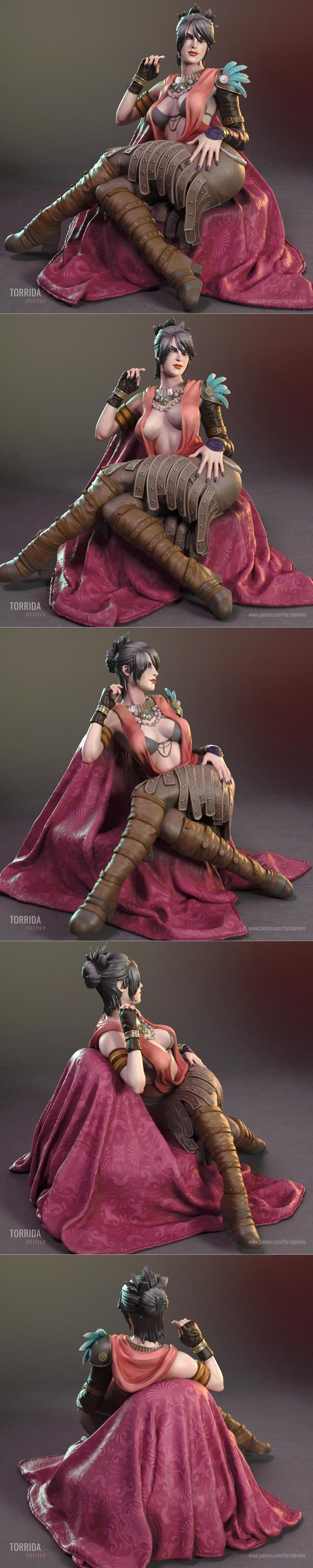 龙之崛起迷你模型——莫里根3D打印雕塑|Torrida Minis – Dragon Age – Morrigan – 3D Print Model STL