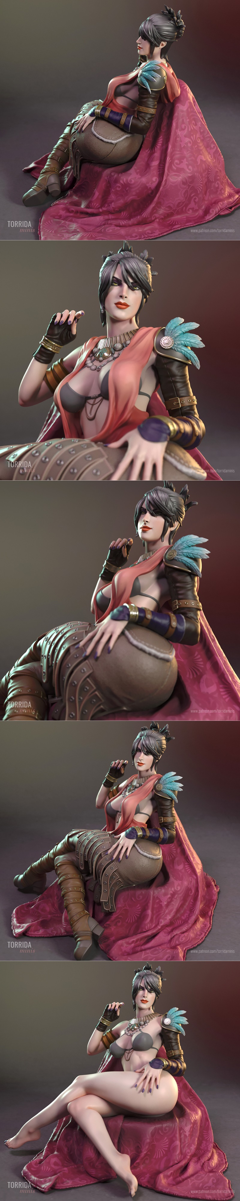 龙之崛起迷你模型——莫里根3D打印雕塑|Torrida Minis – Dragon Age – Morrigan – 3D Print Model STL