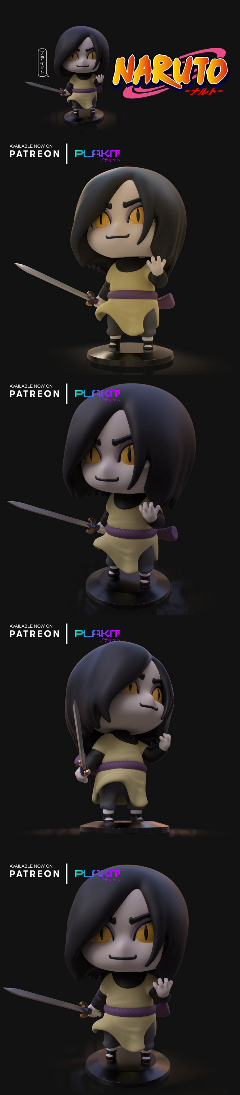 PlaKit -  Naruto - 陈罗刹 3D打印模型|PlaKit – Naruto Orochimaru – 3D Print Model