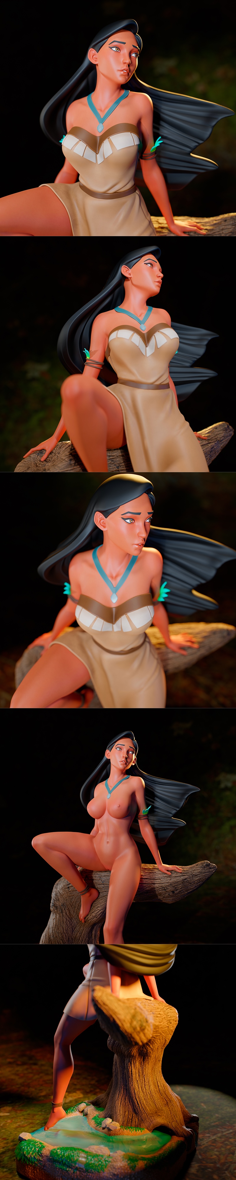 Gmeyer3D - 奇妙公主 - 帕卡洪塔斯3D打印模型|Gmeyer3D – Pocahontas – 3D Print Model STL