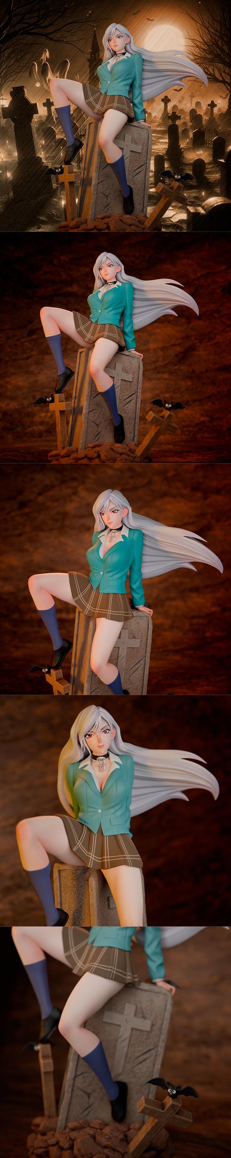 Gmeyer3D - 《 Rosario & Vampire 》莫卡·阿卡夏 3D打印模型|Gmeyer3D – Rosario and Vampire – Moka Akashia – 3D Print Model STL