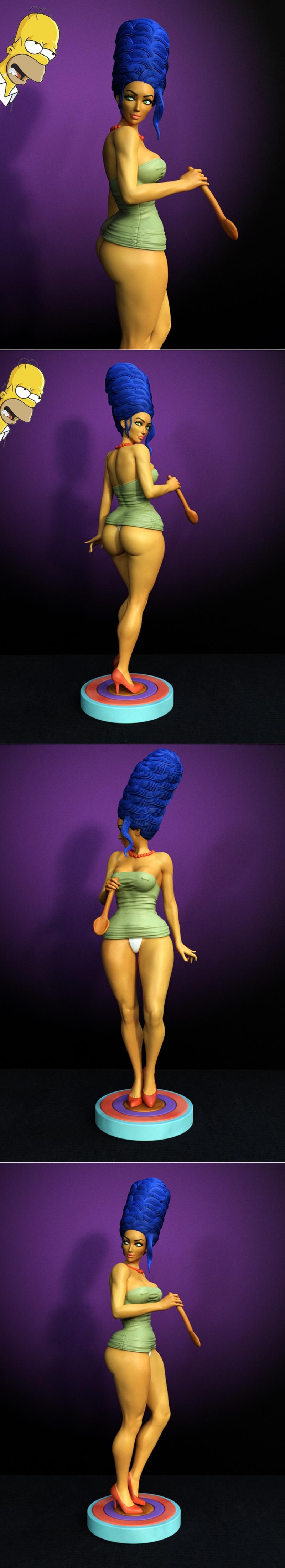 独家 - 《辛普森一家》3D打印模型|Exclusive – Marge Simpson – 3D Print Model STL
