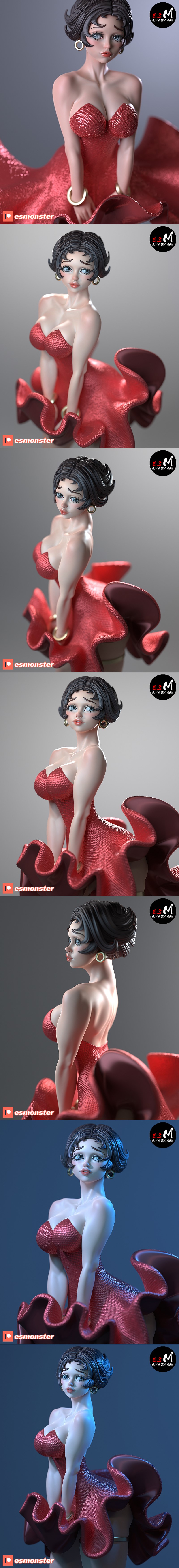 E.S怪物 - 贝蒂波波 - 3D打印模型|E.S Monster – Betty Boop – 3D Print Model STL