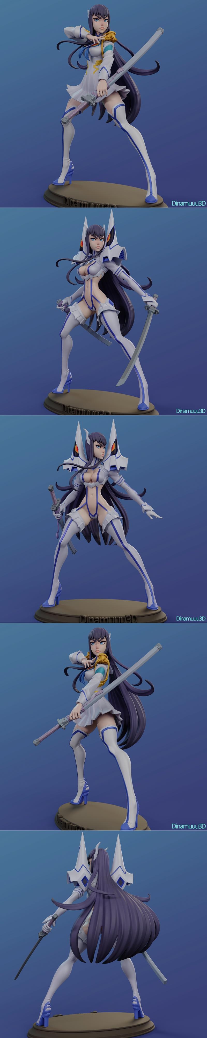 Dinamuuu3D - 《杀戮尖塔》萨特姬琉因 3D打印模型|Dinamuuu3D – Kill La Kill – Satsuki Kiryuin – 3D Print Model STL