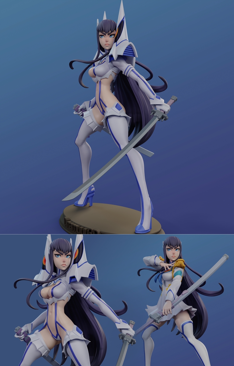 Dinamuuu3D - 《杀戮尖塔》萨特姬琉因 3D打印模型|Dinamuuu3D – Kill La Kill – Satsuki Kiryuin – 3D Print Model STL