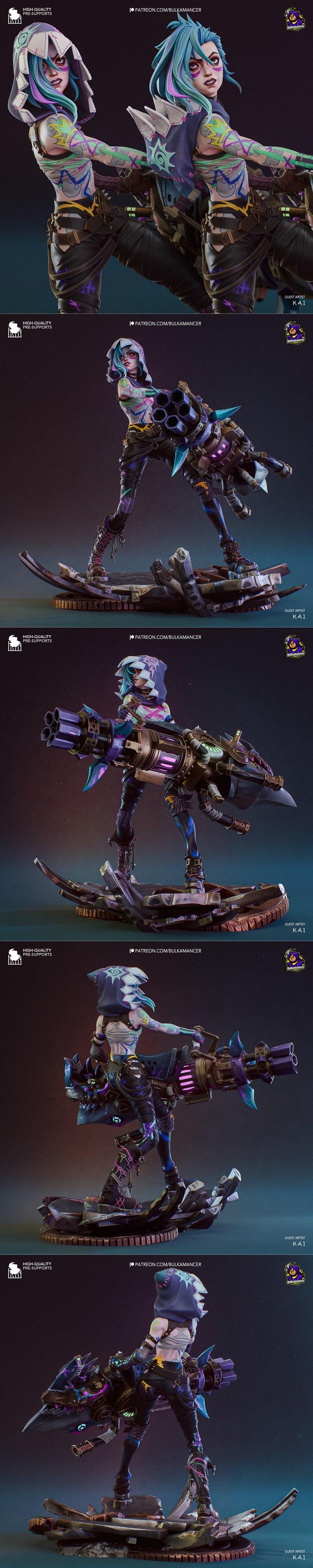 Bulkamancer造型设计 - 奇幻风格 - 金克斯 - 3D打印模型 STL|Bulkamancer Sculpts – Arcane – Jinx – 3D Print Model STL