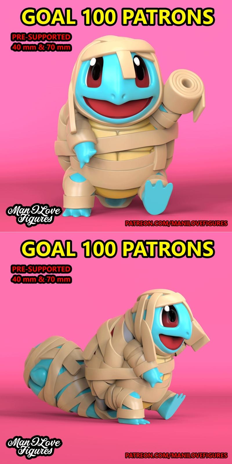 我爱的萌物——小火龙 3D打印模型|Man I Love Figures – Squirtle – 3D Print Model STL