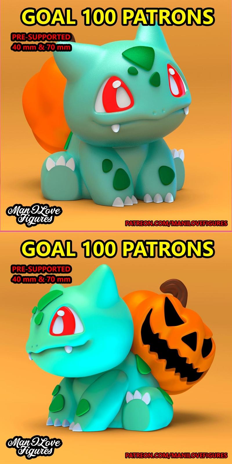 我爱的图腾——宝可梦：草苗宝可梦 Bulbasaur 3D打印模型|Man I Love Figures – Bulbasaur – 3D Print Model STL