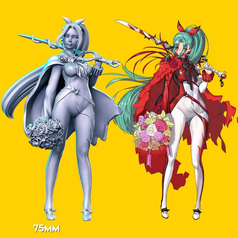 玫瑰——花之 duelist 3D打印模型|Rose – Floral Duelist – 3D Print Model