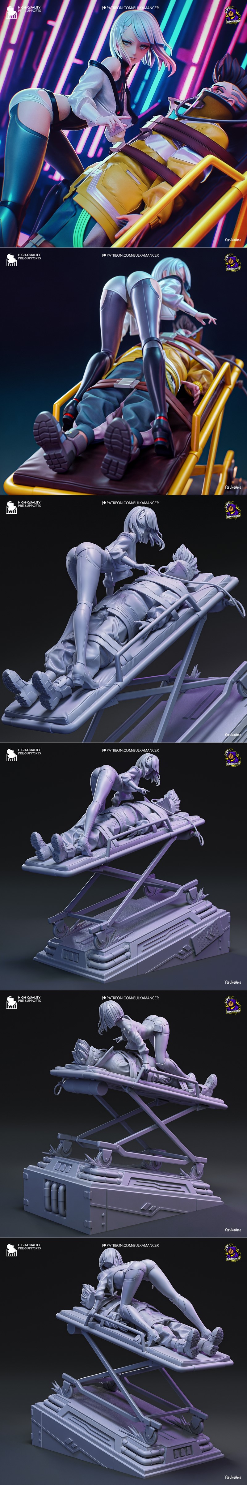 Bulkamancer雕塑作品：《Edgerunners》中Lucy与David的3D打印模型|Bulkamancer Sculpts – Edgerunners – Lucy and David – 3D Print Model STL