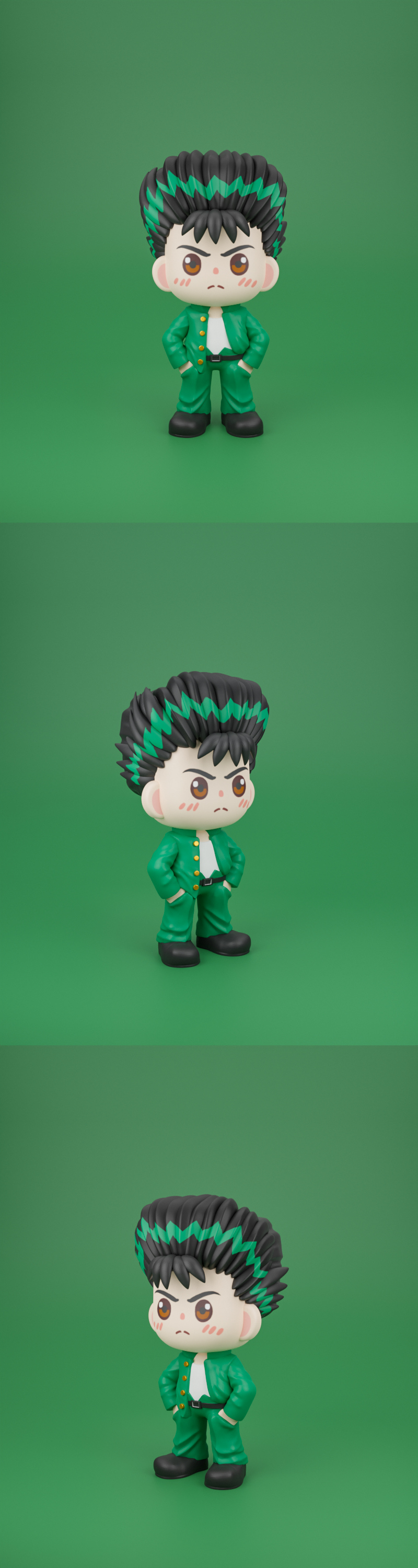 Chibit 037 – 乌丸大神 – 3D打印模型|Chibit 037 – Yusuke Urameshi – 3D Print Model