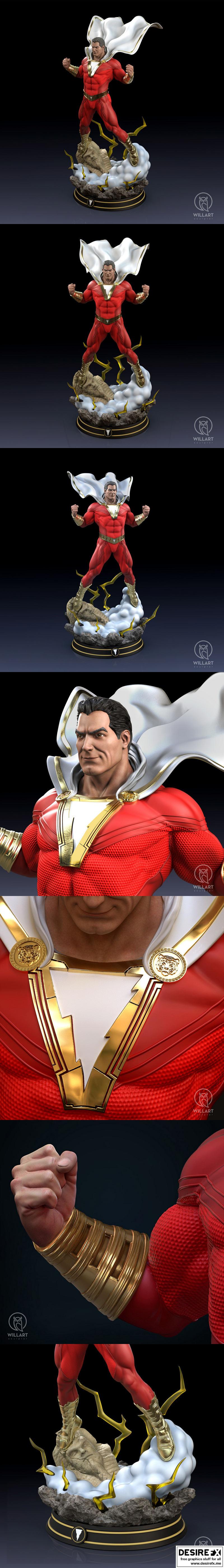 Shazam - 3D打印模型：超级英雄集结篇|Shazam – 3D Print Model