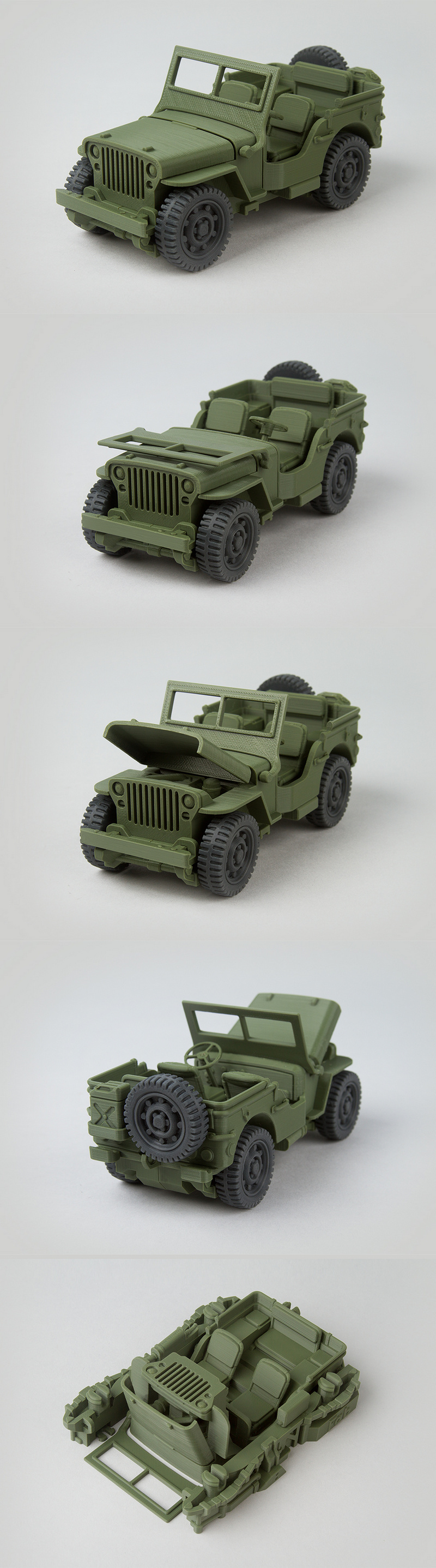 可折叠威尔利斯MB吉普车 3D打印模型|Foldable Willys MB Jeep – 3D Print Model