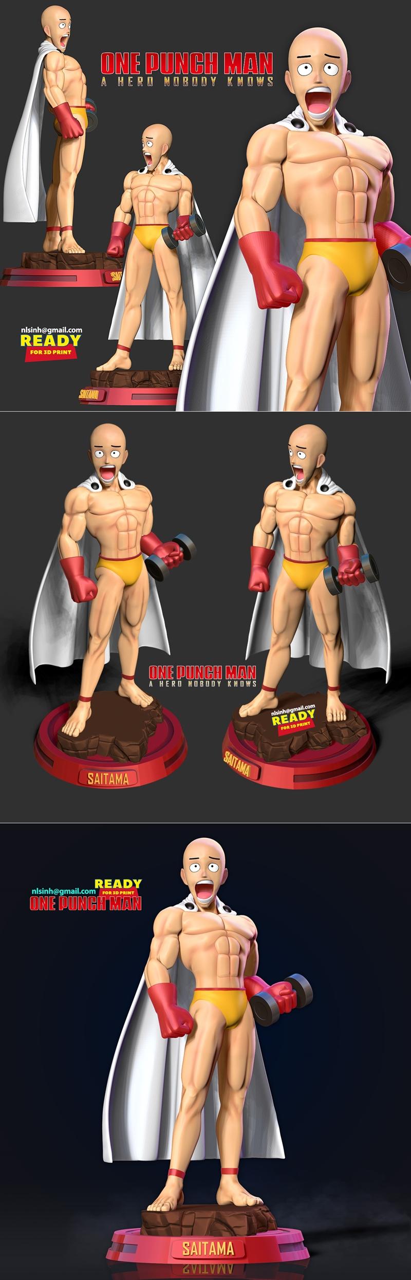 埼玉——一拳超人——3D打印模型|Saitama – One-Punch Man – 3D Print Model STL