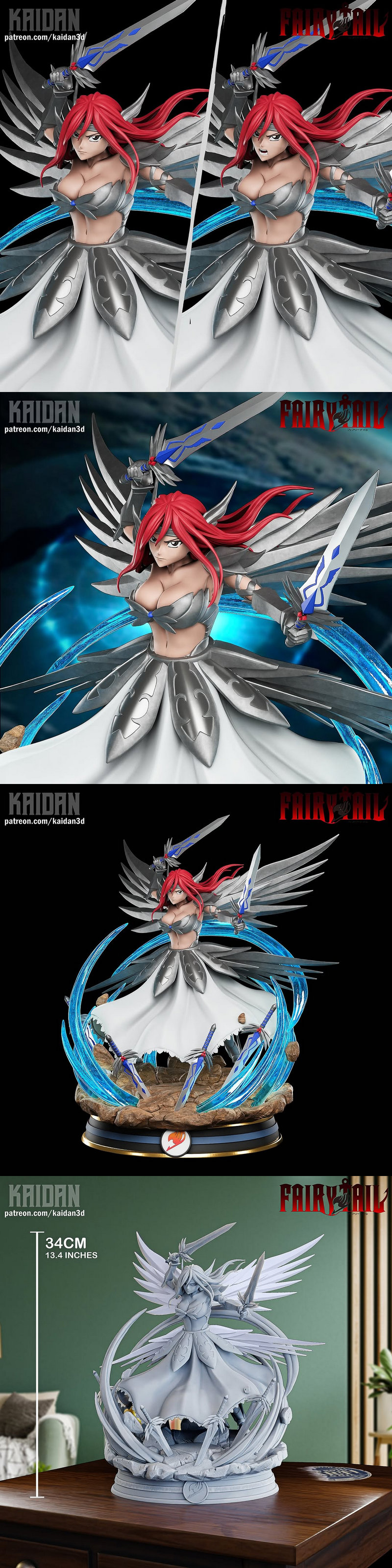 《妖尾》埃兹拉·斯卡雷特 3D打印模型|Erza Scarlet – Fairy Tail – 3D Print Model