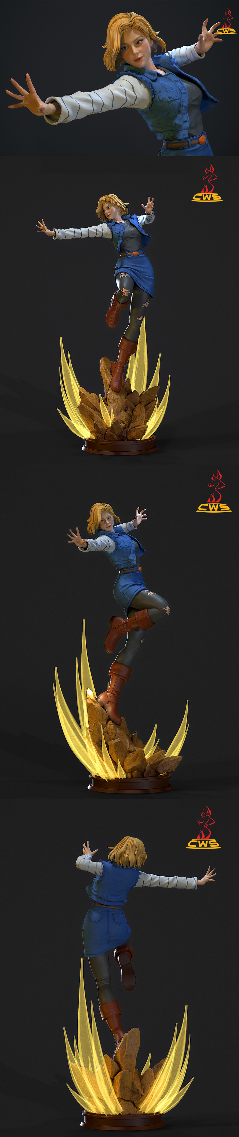 龙珠：安卓18 3D打印模型|Dragon Ball – Android 18 – 3D Print Model