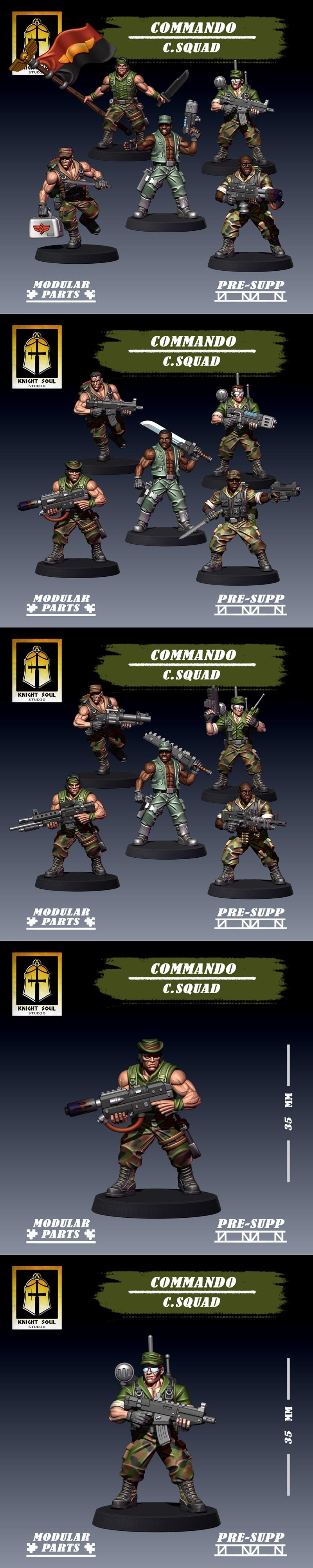 Commando - Command Squad - 3D打印模型|Commando – Command Squad – 3D Print Model STL