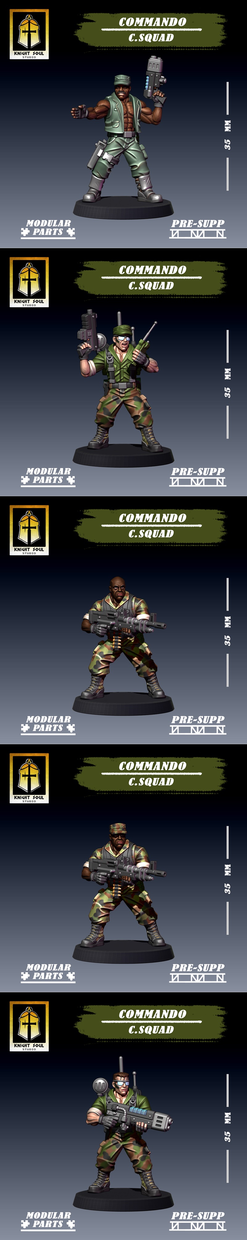 Commando - Command Squad - 3D打印模型|Commando – Command Squad – 3D Print Model STL