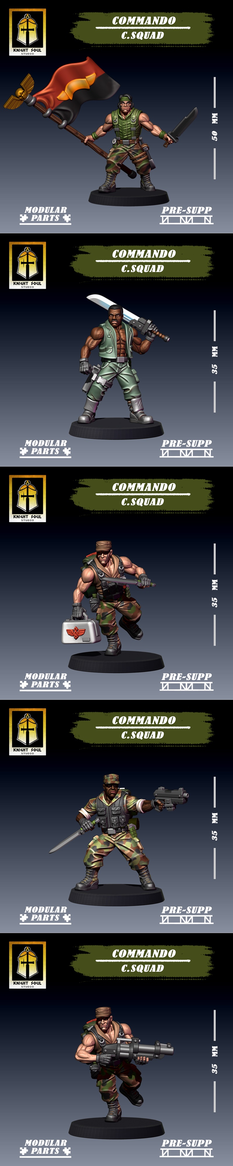 Commando - Command Squad - 3D打印模型|Commando – Command Squad – 3D Print Model STL