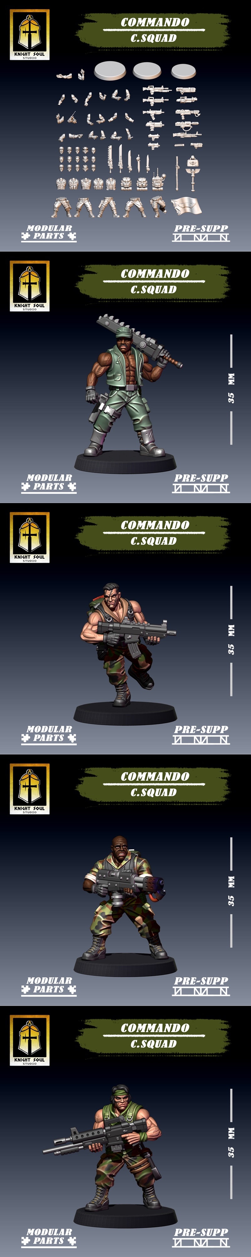Commando - Command Squad - 3D打印模型|Commando – Command Squad – 3D Print Model STL