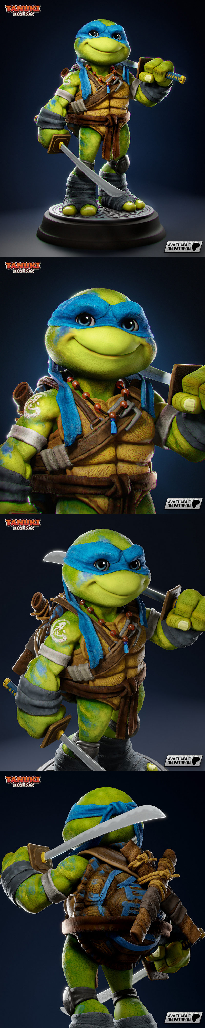 乐高忍者3D打印模型|Tanuki Figures – Leonardo – TMNT – Toon – 3D Print Model