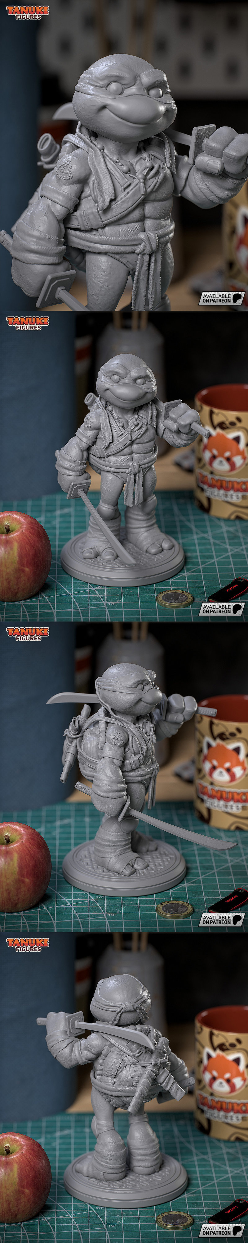 乐高忍者3D打印模型|Tanuki Figures – Leonardo – TMNT – Toon – 3D Print Model