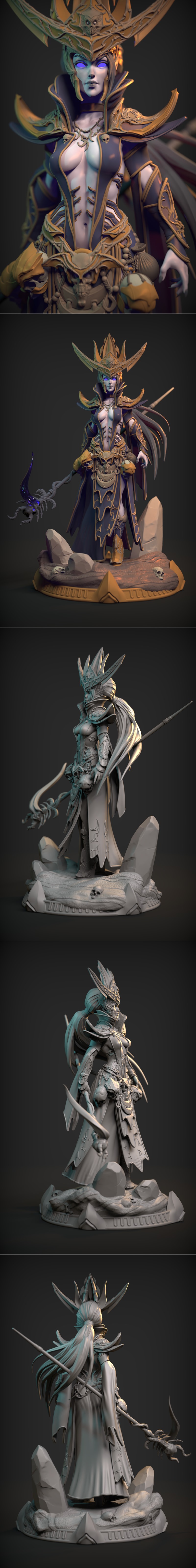 Alexei Konev - 黑暗精灵 - 3D打印模型|Alexei Konev – Dark Elf – 3D Print Model STL