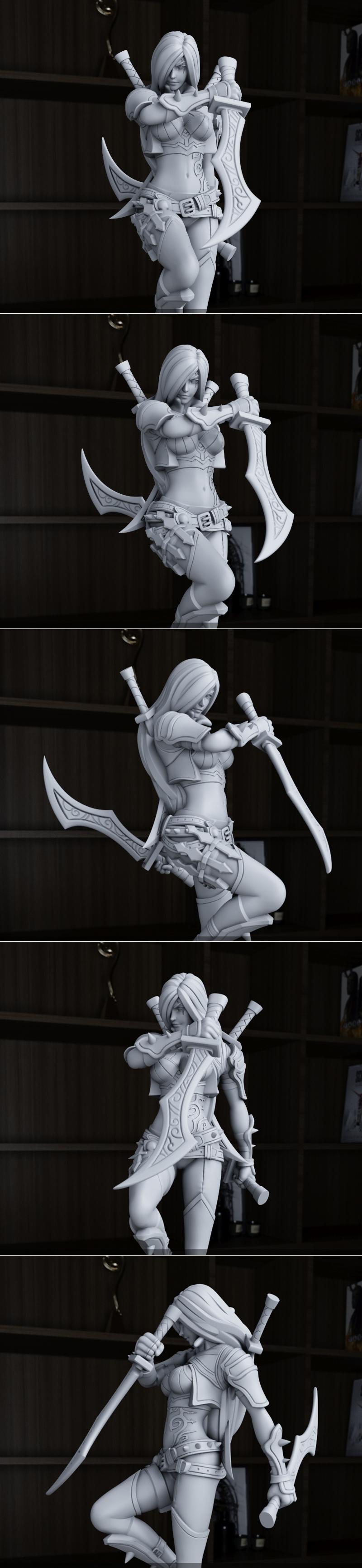 洛之歌 - 赛博英雄凯塔琳娜 3D打印模型|Katarina – League of Legends – 3D Print Model STL