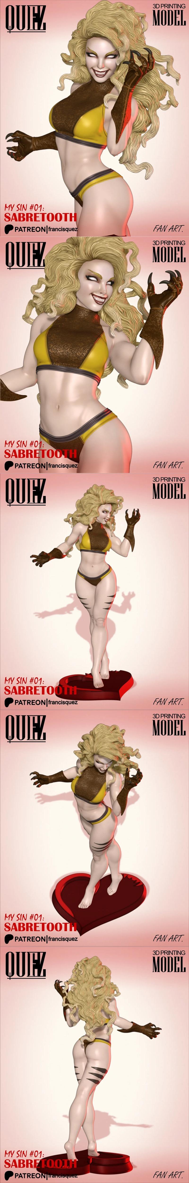 弗朗西斯·奎兹 半兽人 3D打印模型|Francis Quez – Sabretooth – 3D Print Model STL