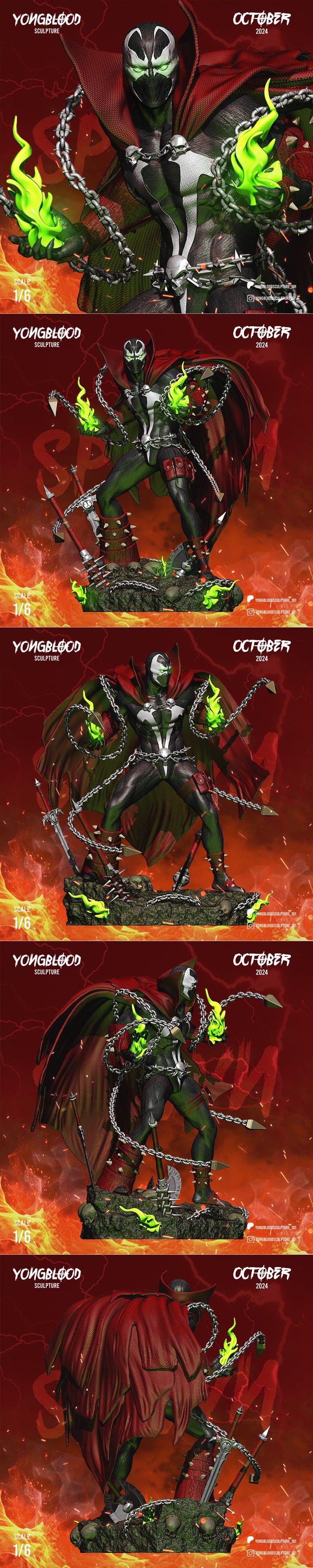 永血雕塑 - 斯潘 - 3D打印模型|Yongblood Sculpture – Spawn – 3D Print Model STL