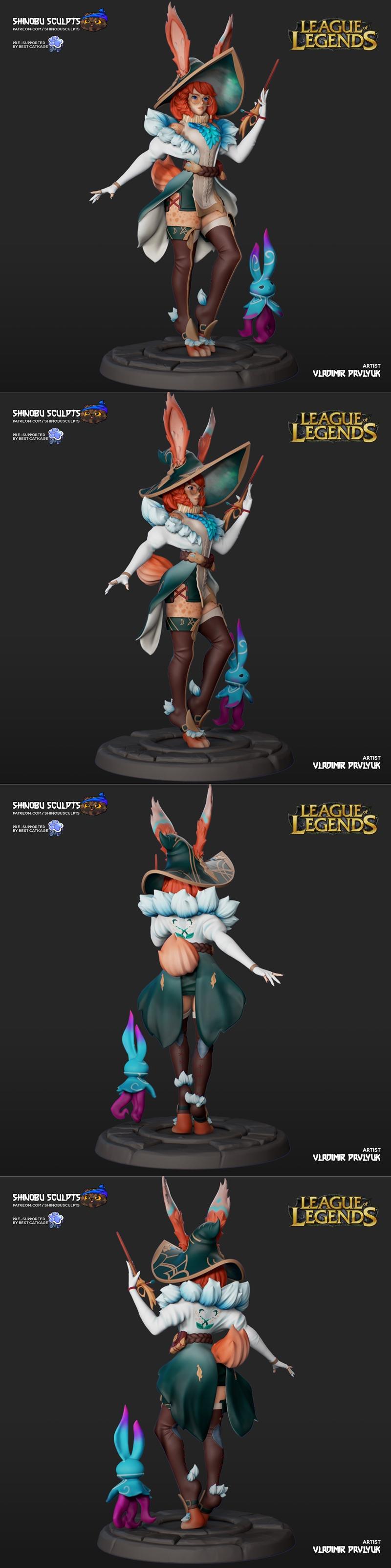 光之女神——英雄联盟·胜男雕塑·3D打印模型|Aurora – League Of Legends – Shinobu Sculpt – 3D Print Model STL