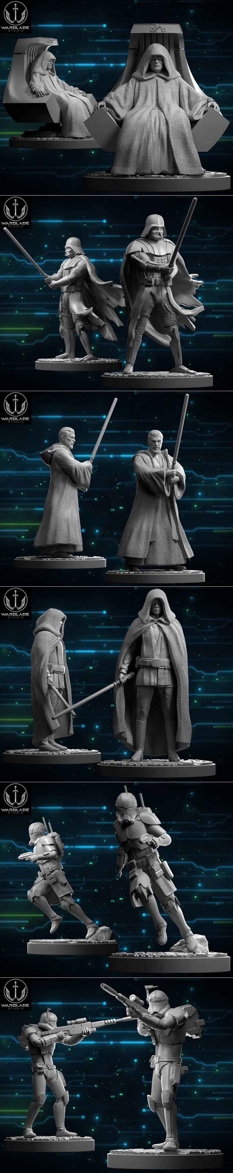 Warblade工作室2024年10月发布：动漫游戏角色3D打印模型STL|Warblade Studio October 2024 – 3D Print Model STL